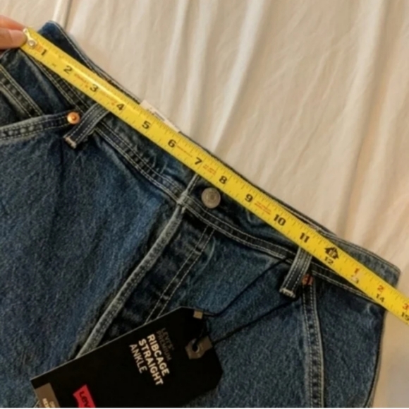 Levi's Ribcage Ankle Utility Cargo Straight Leg Jeans Nine Five Carpenter Pants - Picture 2 of 11